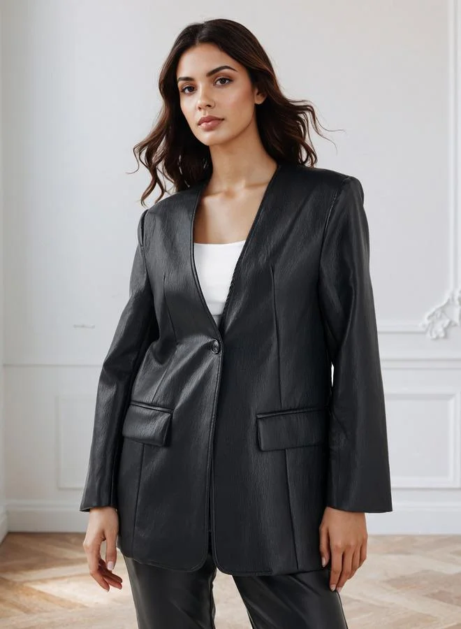 Iconic Iconic Jacket with Button Closure and Pockets